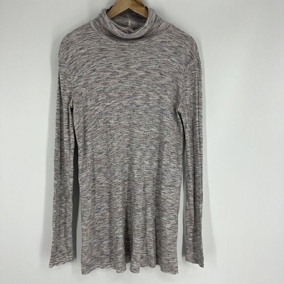 We The Free People Tunic Top Size Medium Stonecold Ribbed Split Back Turtleneck - Picture 1 of 8